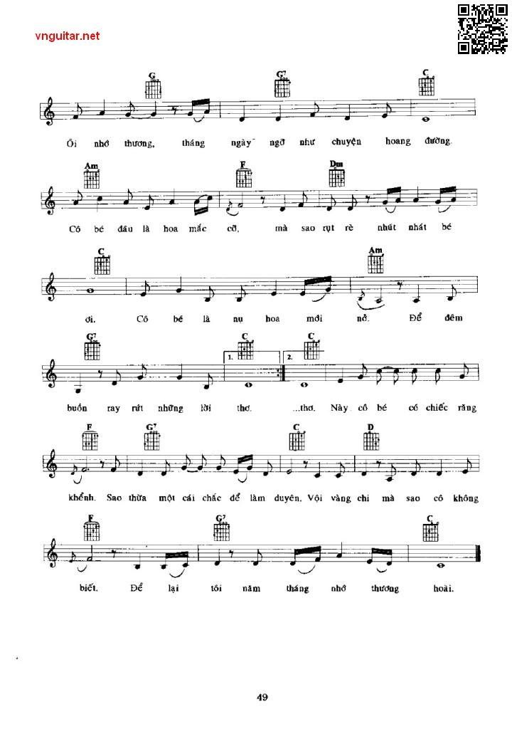Page 2 of Sheet music PDF Cô bé răng khểnh - Trần Thiết Hùng