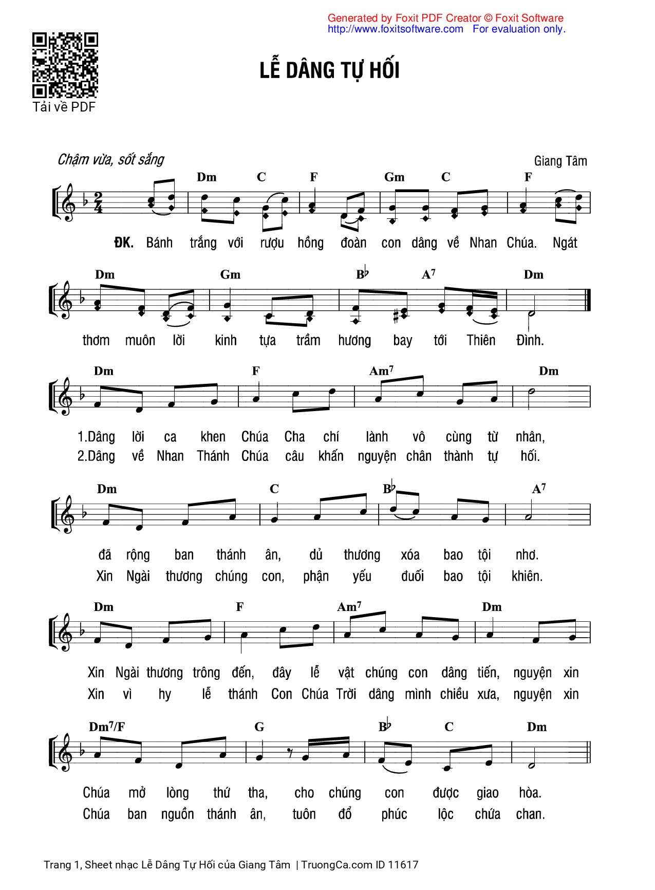 Bánh trắng với rượu hồng đoàn con dâng về Nhan Chúa, Trang 1