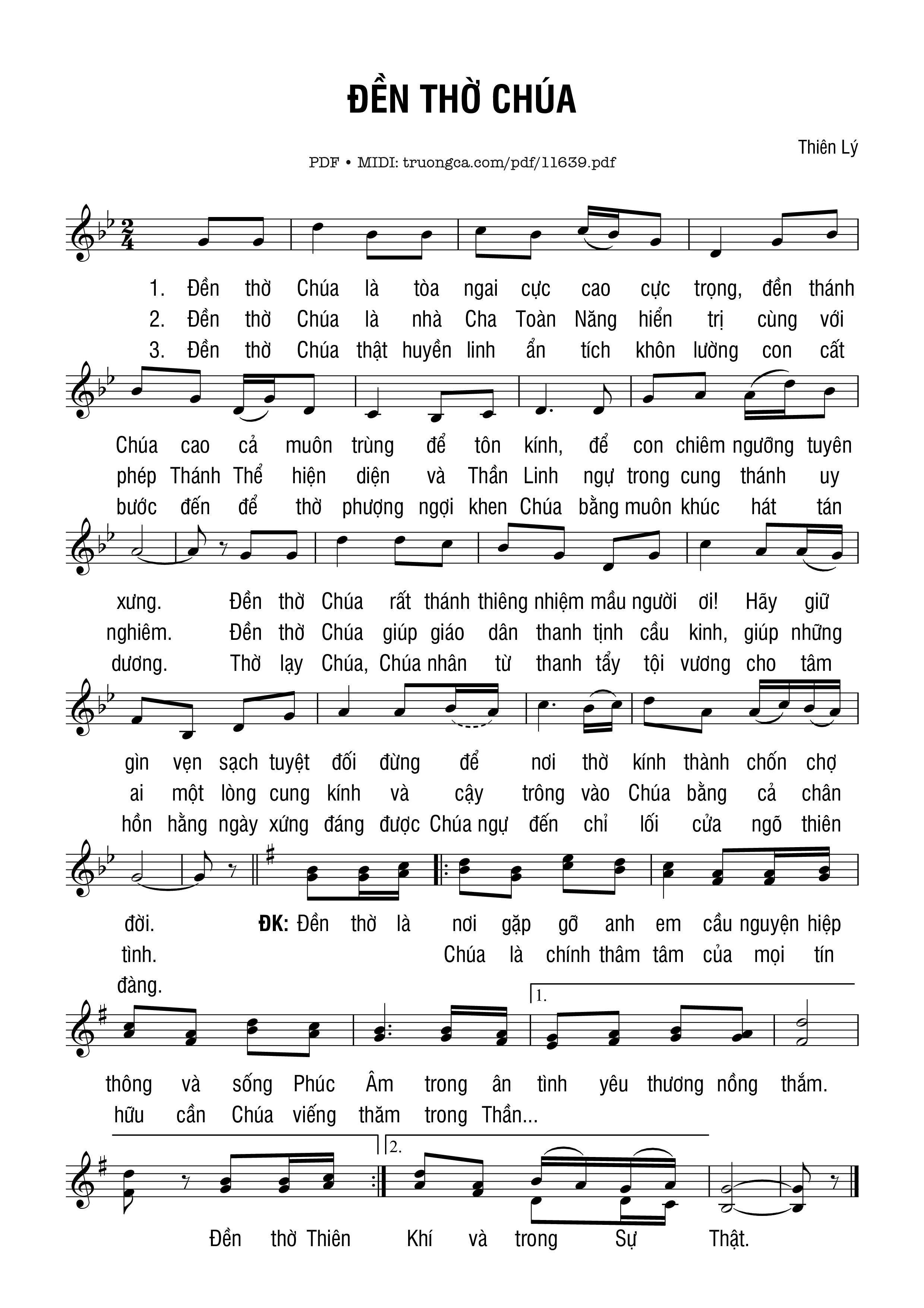 Sheet PDF of đền Thờ Chúa