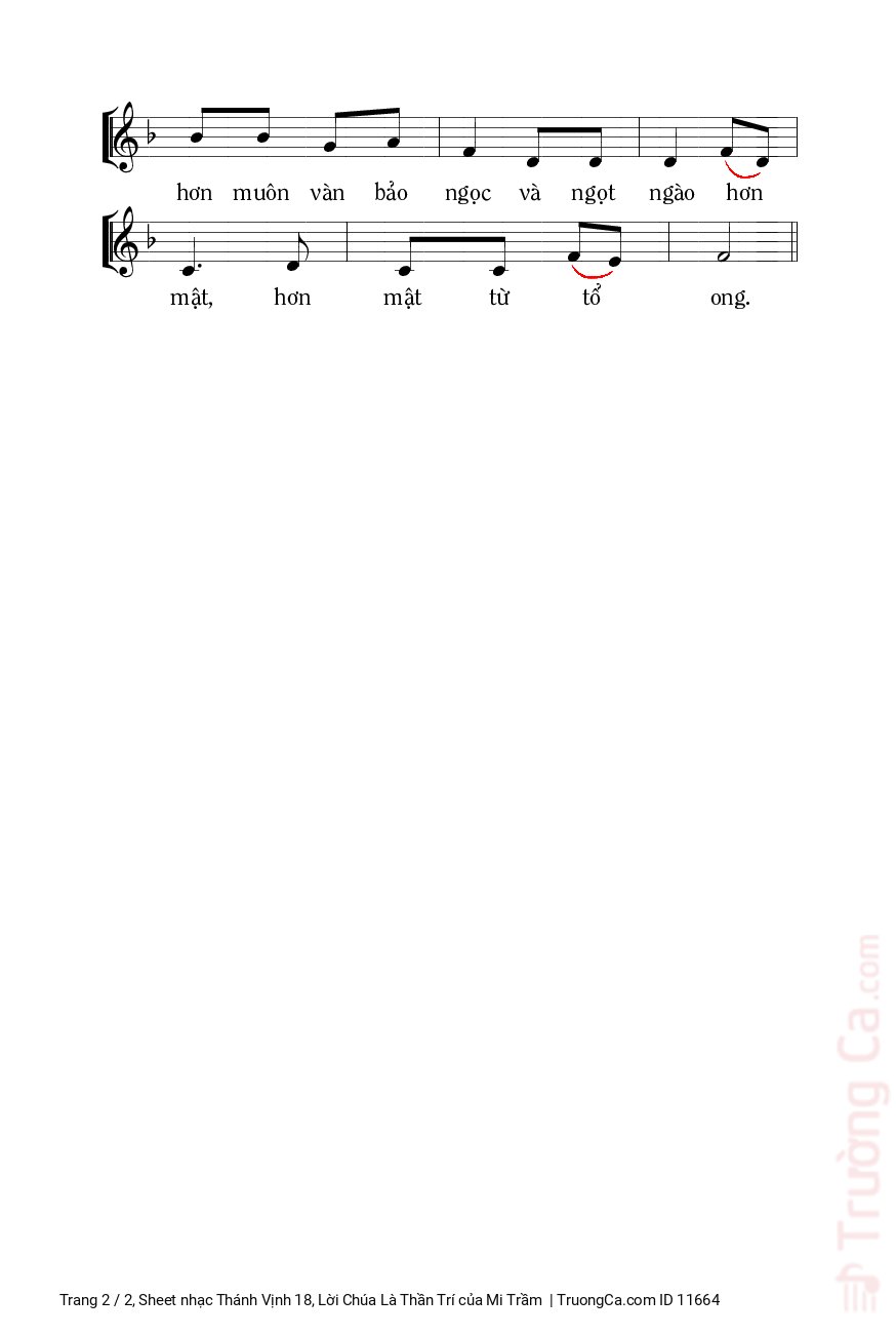 Page 2 of Sheet music PDF Thánh Vịnh 18, Lời Chúa Là Thần Trí - Mi Trầm