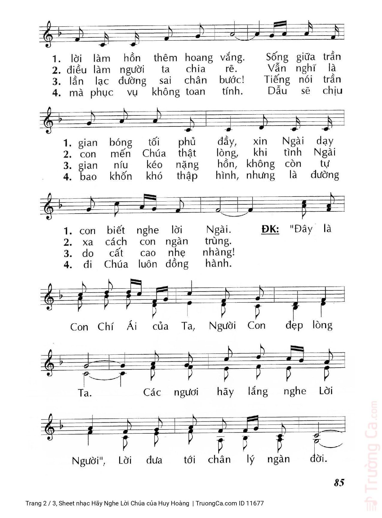 Page 2 of Sheet music PDF Hãy Nghe Lời Chúa - Huy Hoàng