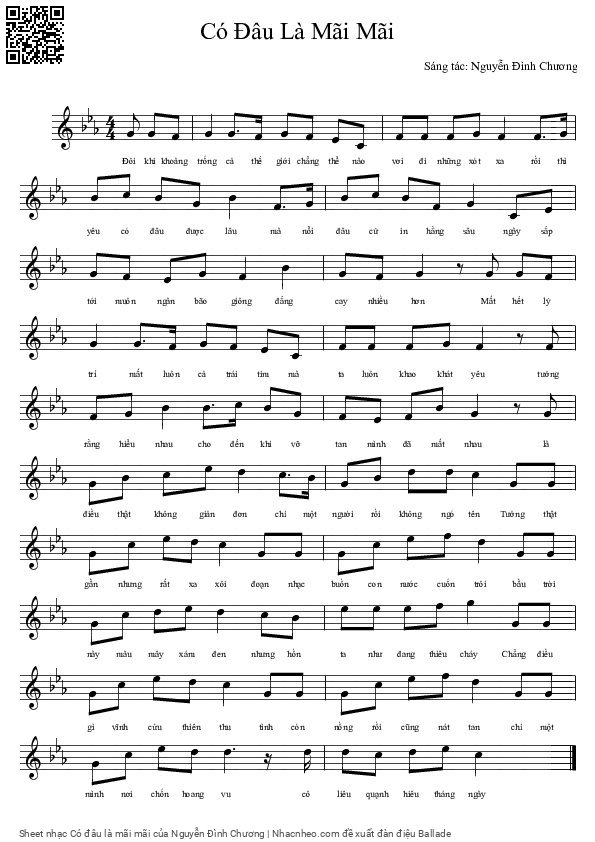 Sheet PDF of Có đâu là mãi mãi