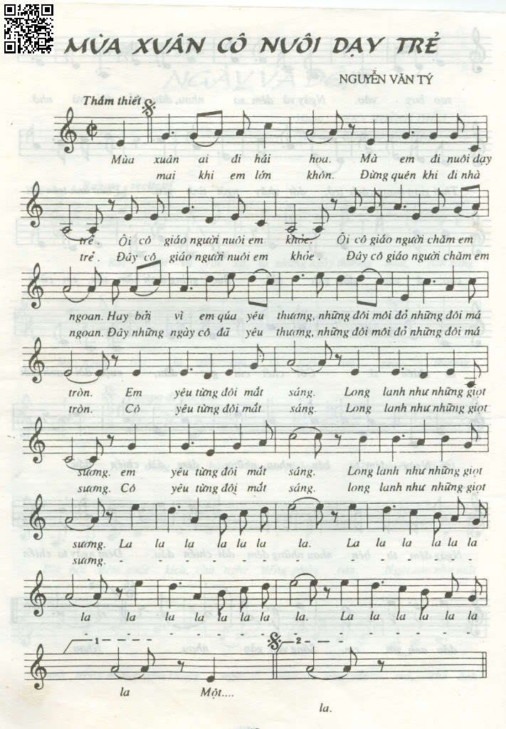 Page 2 of Sheet music PDF Cô đi nuôi dạy trẻ - Nguyễn Văn Tý