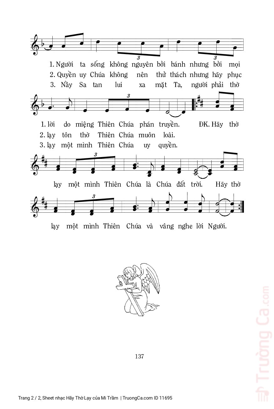 Page 2 of Sheet music PDF Hãy Thờ Lạy - Mi Trầm
