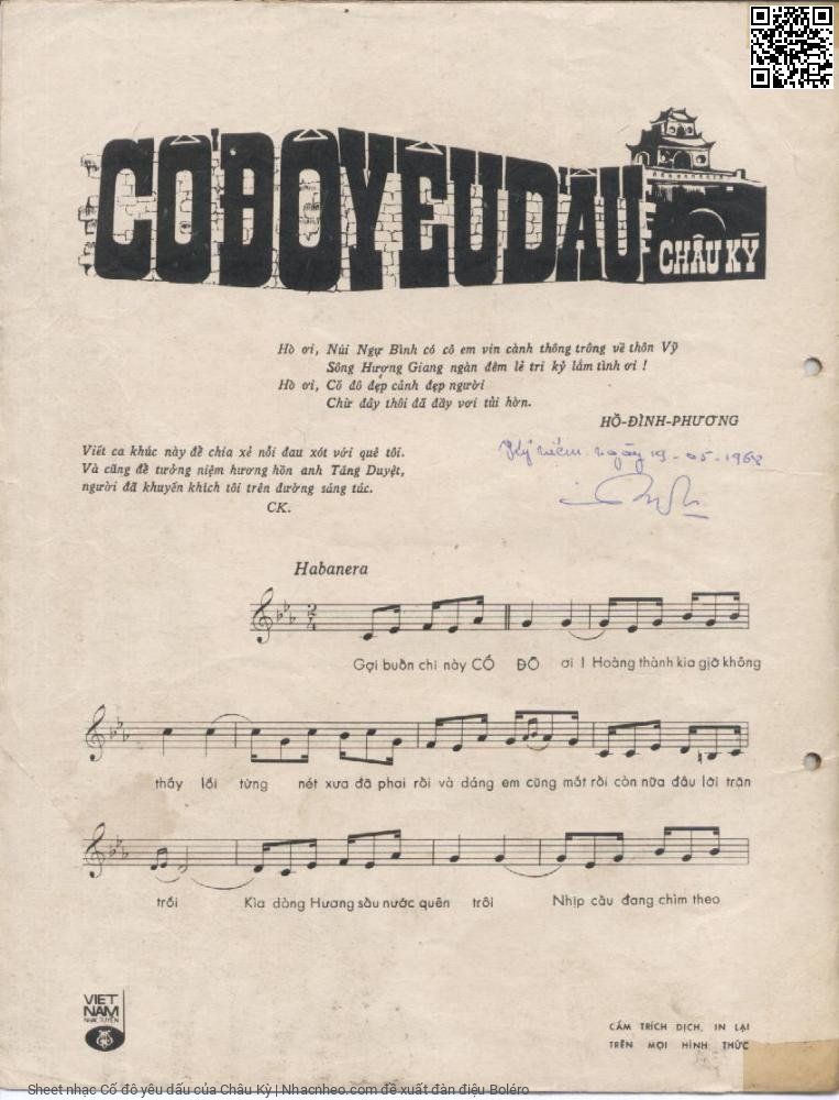 Page 2 of Sheet music PDF Cố đô yêu dấu - Châu Kỳ