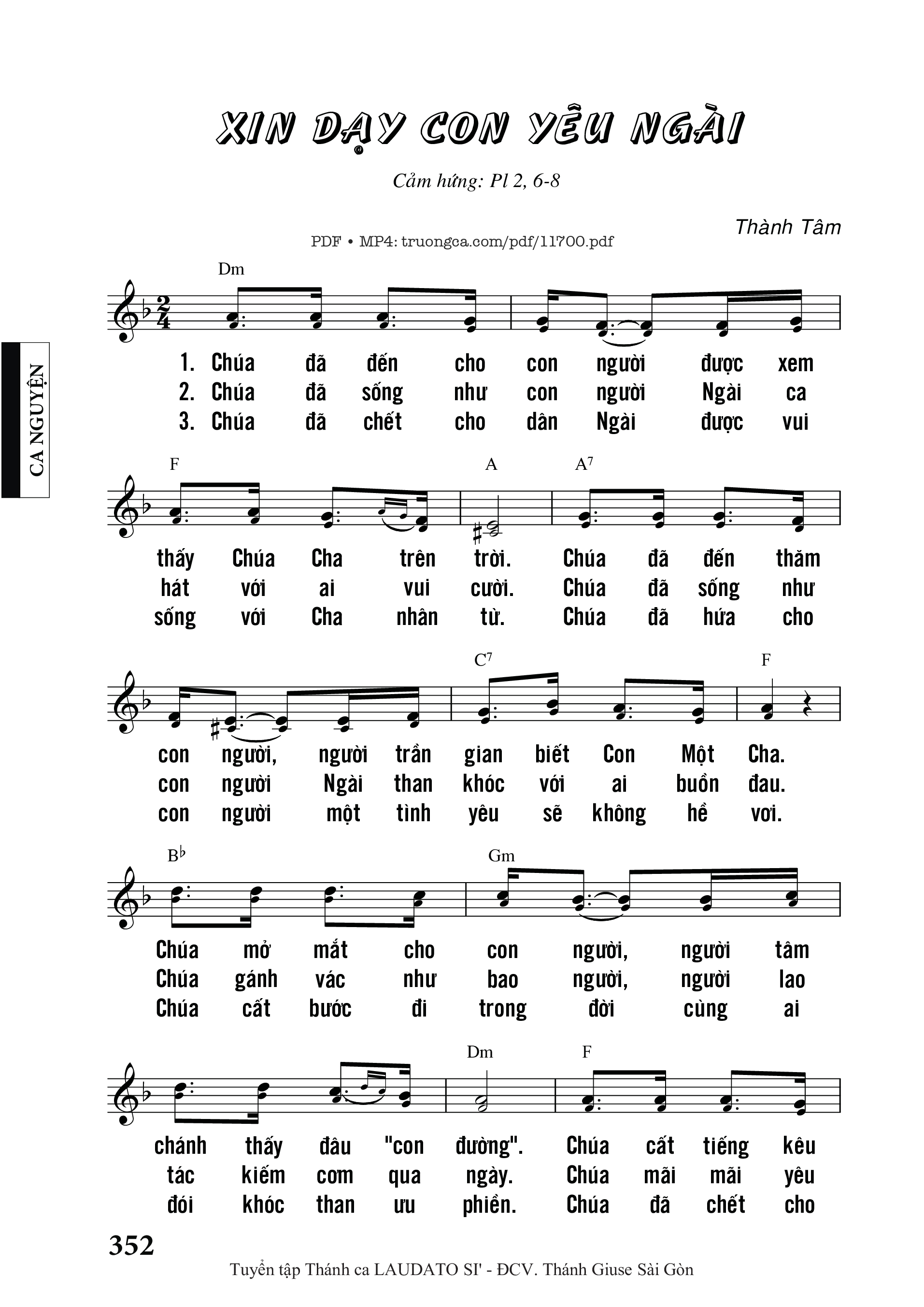 Xin Dạy Con Yêu Ngài