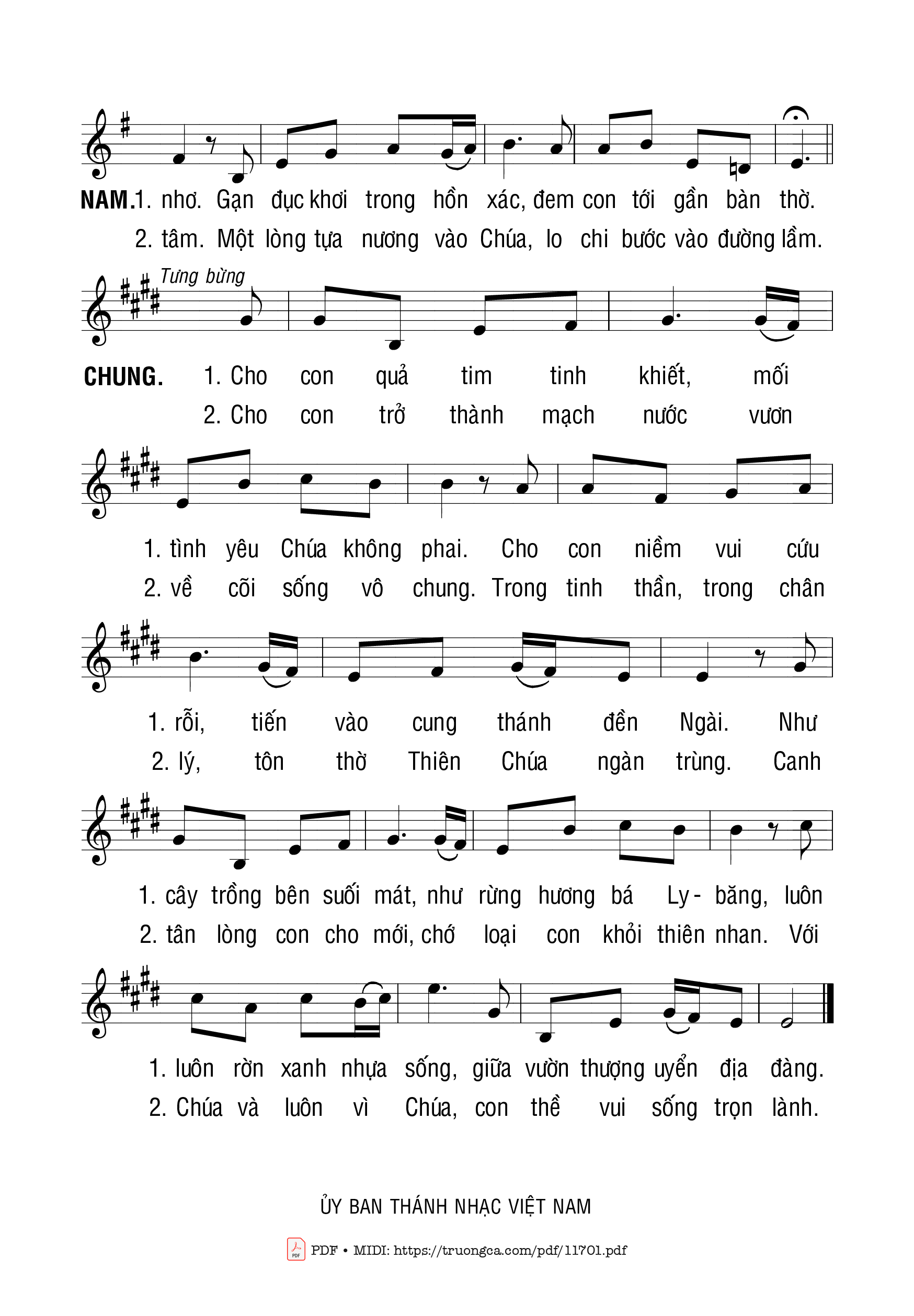 Page 2 of Sheet music PDF Thánh Vịnh 50, Con Vươn Hồn Lên - Hùng Lân