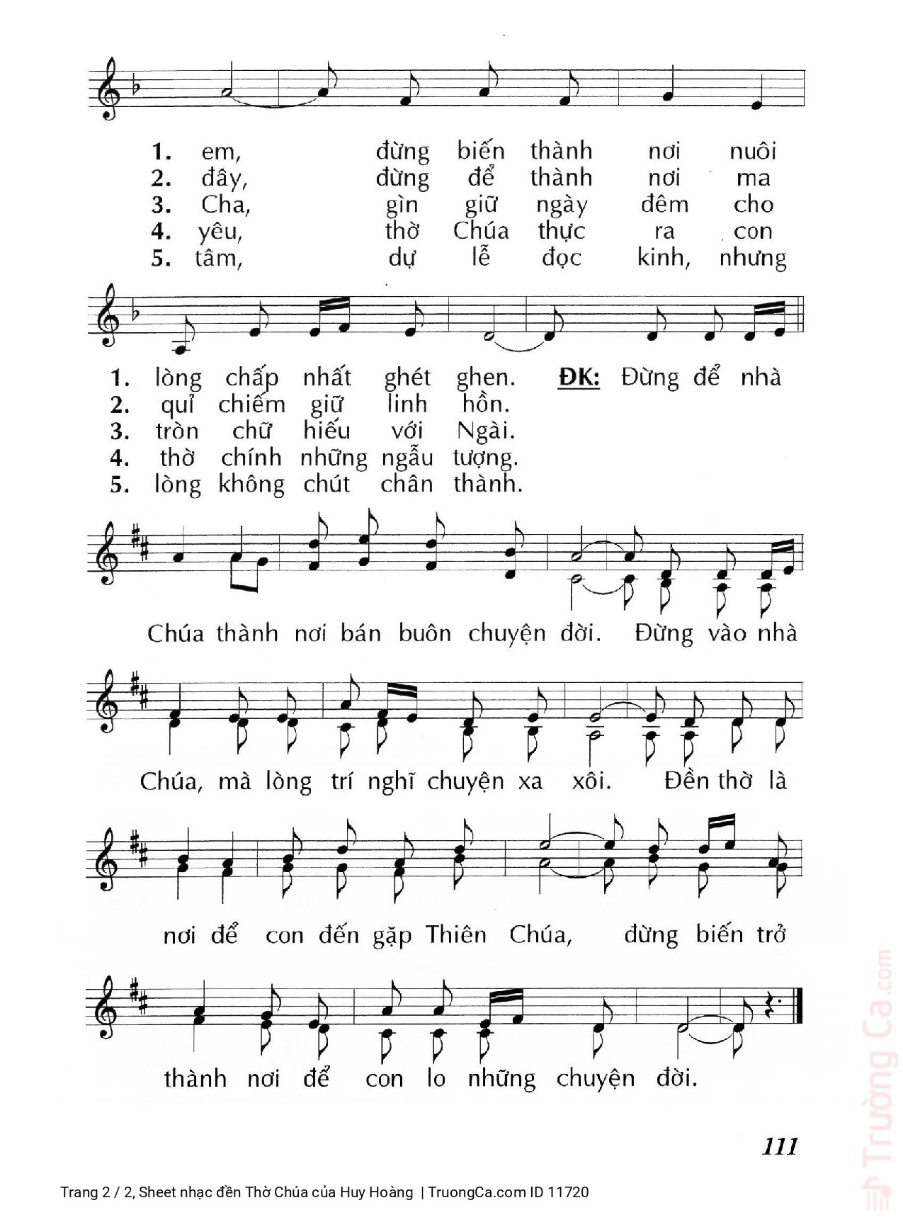 Page 2 of Sheet music PDF đền Thờ Chúa - Huy Hoàng