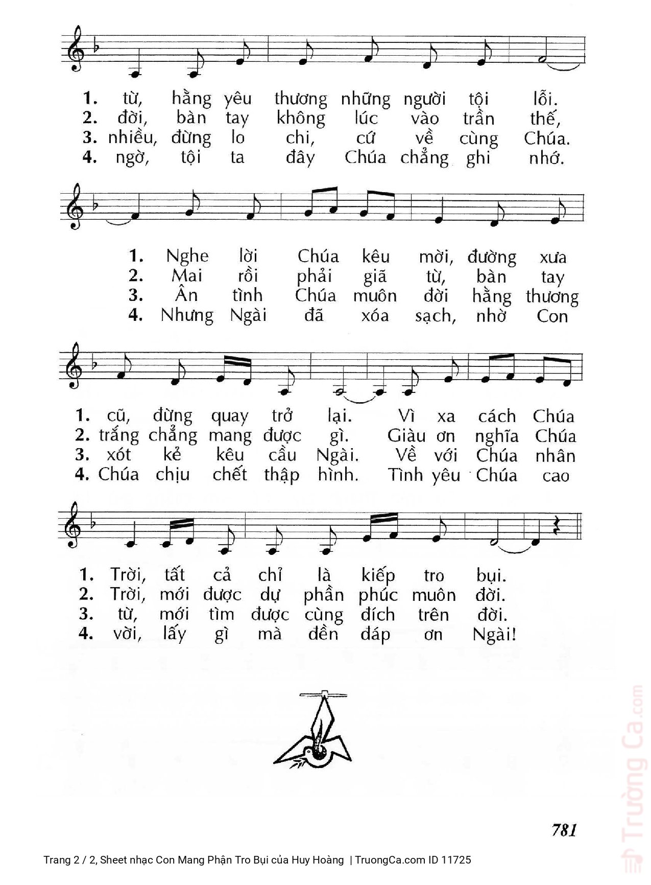 Page 2 of Sheet music PDF Con Mang Phận Tro Bụi - Huy Hoàng