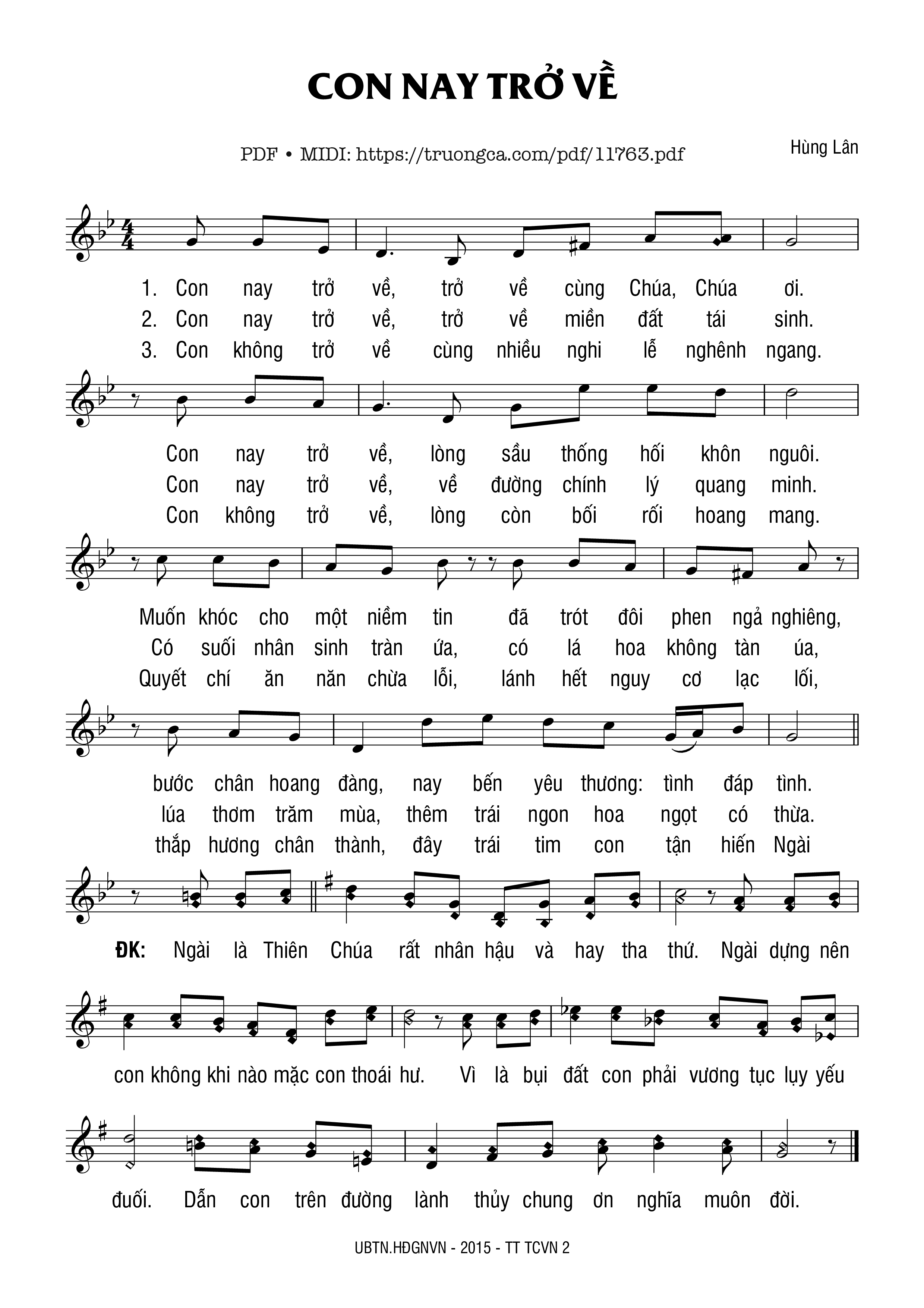 Page 3 of Sheet music PDF Con Nay Trở Về - Hùng Lân