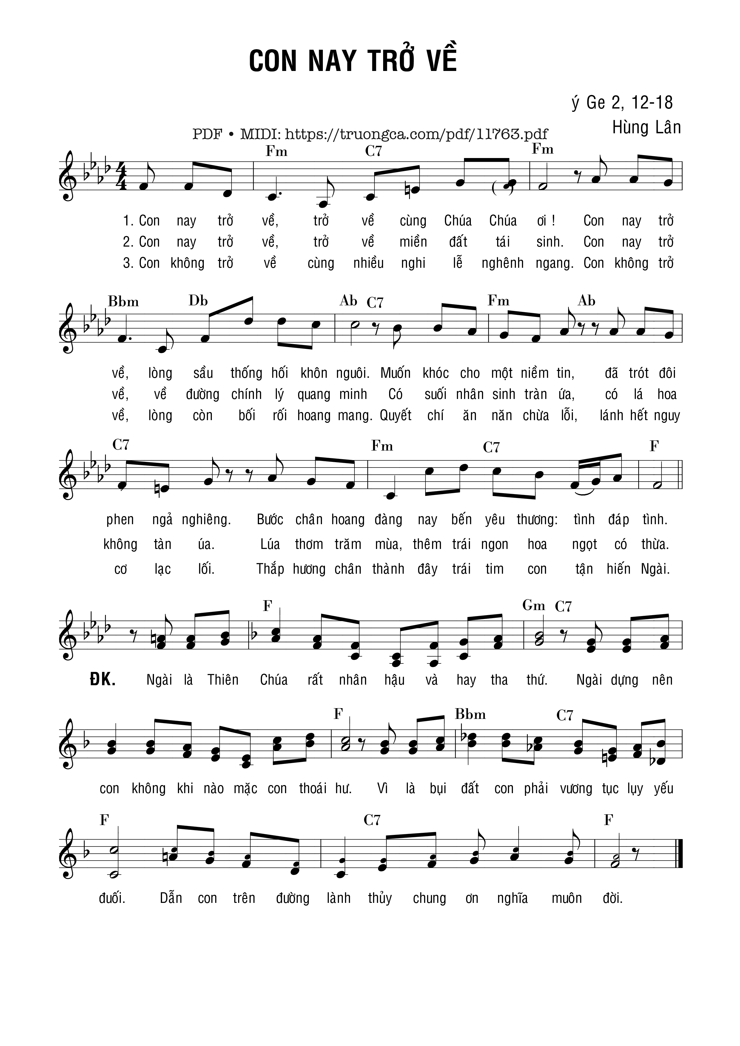 Page 4 of Sheet music PDF Con Nay Trở Về - Hùng Lân
