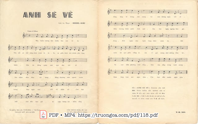 Page 2 of Sheet music PDF Anh sẽ về - Hoàng Giác