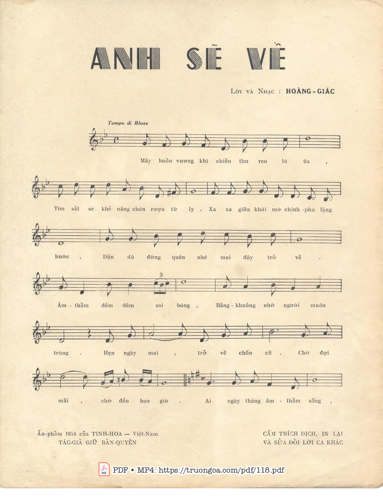 Page 4 of Sheet music PDF Anh sẽ về - Hoàng Giác