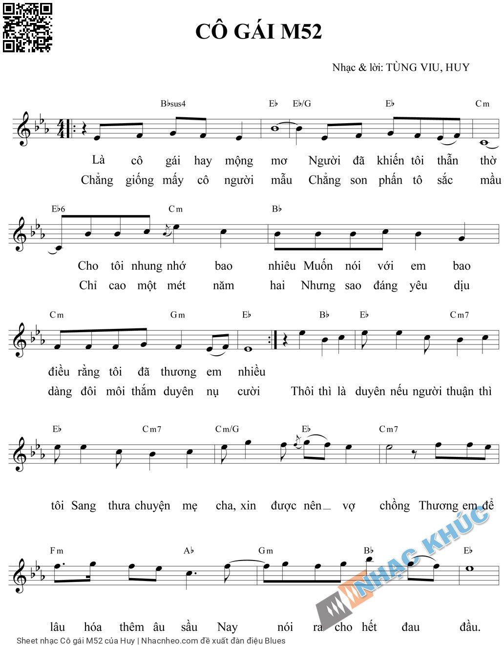 Sheet PDF of Cô gái M52 - Huy