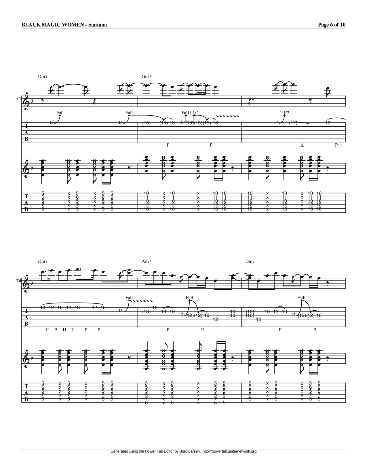 Page 6 of Sheet music PDF Cô gái ma quái (Black magic woman) Guitar TAB - Peter Green