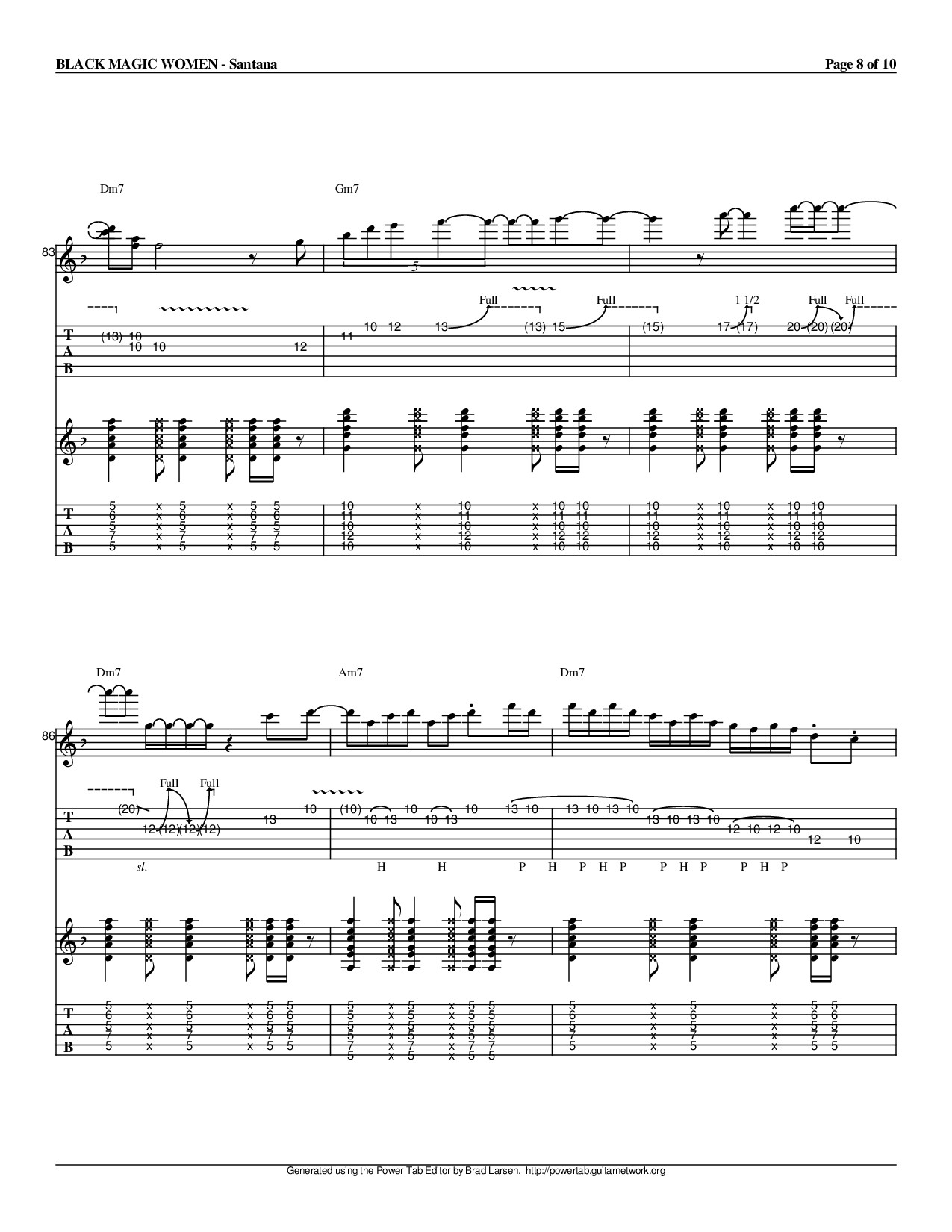 Page 8 of Sheet music PDF Cô gái ma quái (Black magic woman) Guitar TAB - Peter Green