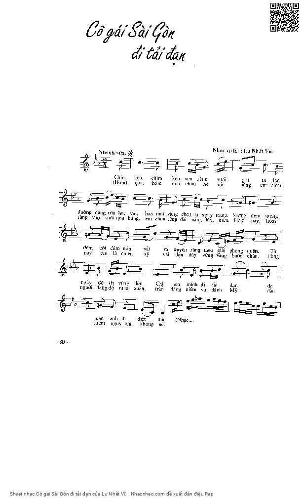 Page 3 of Sheet music PDF Cô gái Sài Gòn đi tải đạn - Lư Nhất Vũ
