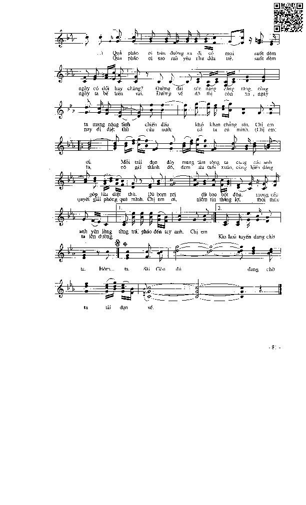 Page 4 of Sheet music PDF Cô gái Sài Gòn đi tải đạn - Lư Nhất Vũ