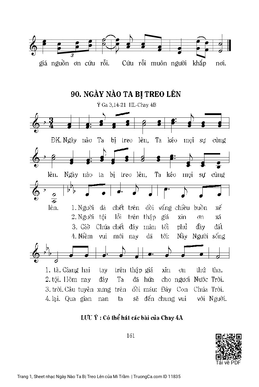 Sheet PDF of Ngày Nào Ta Bị Treo Lên