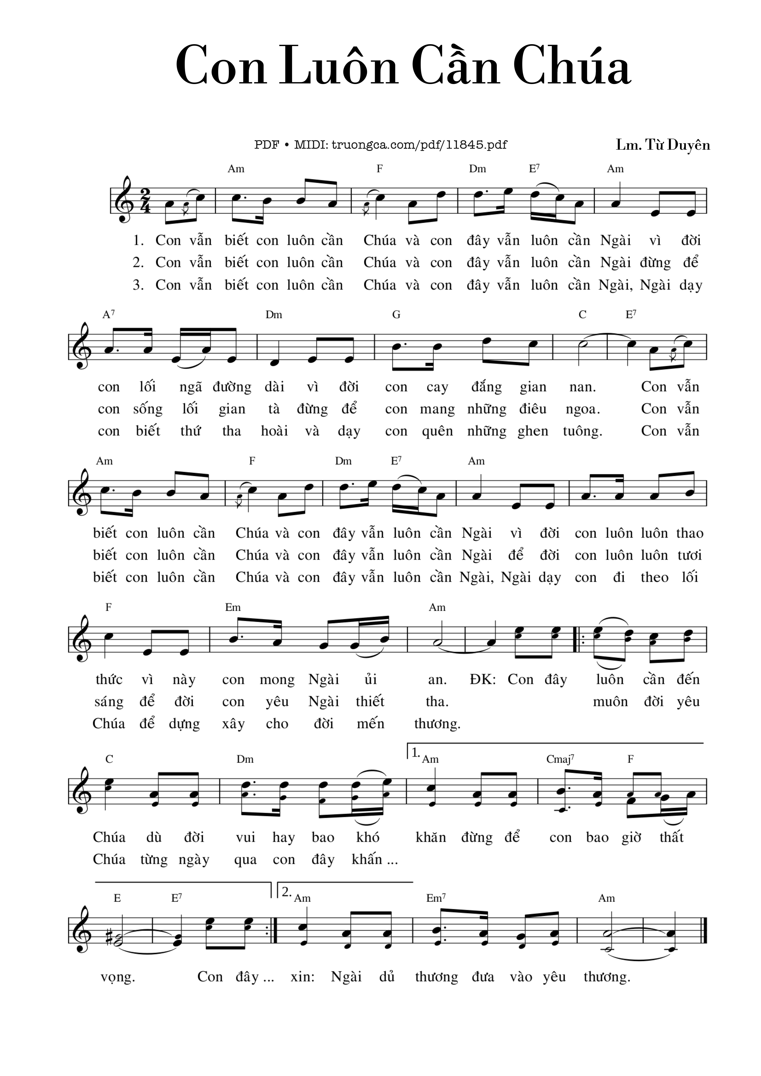 Sheet PDF of Con Luôn Cần Chúa