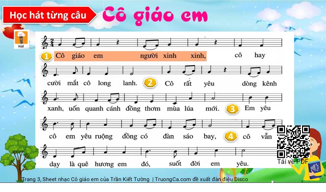 Page 3 of Sheet music PDF Cô giáo em - Trần Kiết Tường