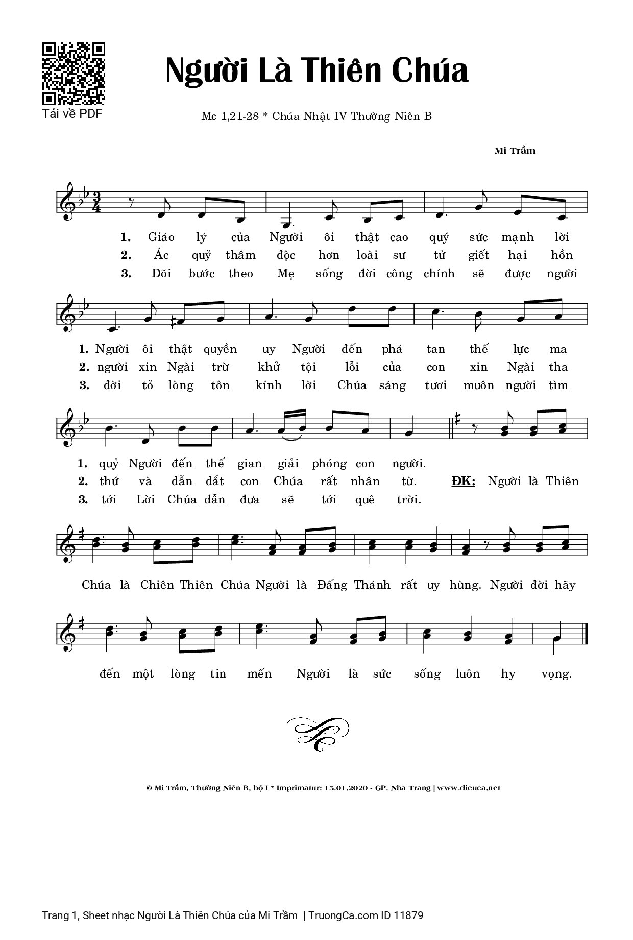 Sheet PDF of Người Là Thiên Chúa