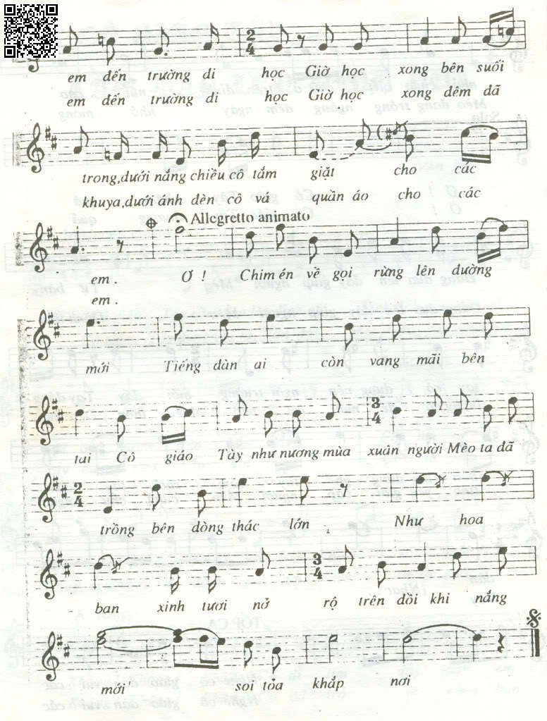 Page 3 of Sheet music PDF Cô giáo Tày cầm đàn lên đỉnh núi - Văn Ký