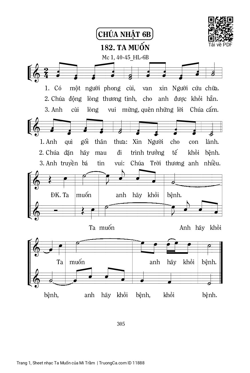Page 1 of Sheet music PDF Ta Muốn - Mi Trầm