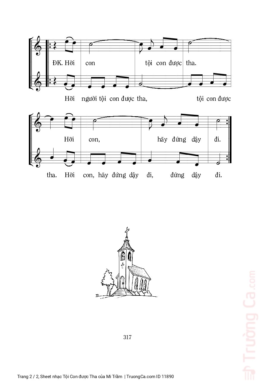 Page 2 of Sheet music PDF Tội Con được Tha - Mi Trầm