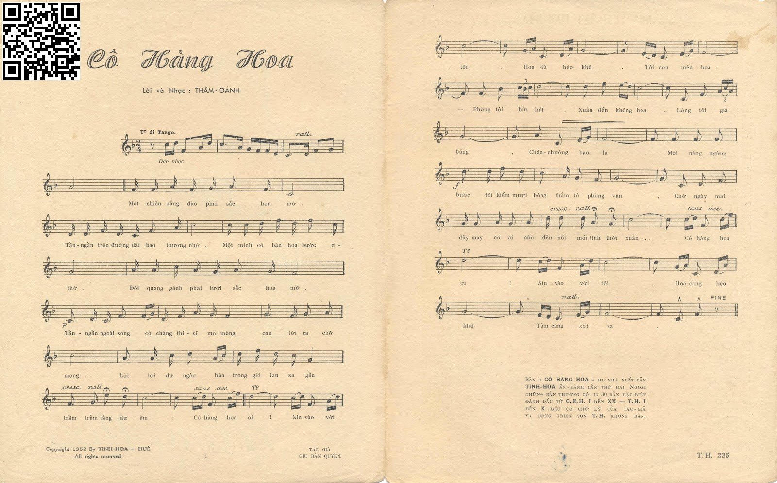 Page 2 of Sheet music PDF Cô hàng hoa - Thẩm Oánh