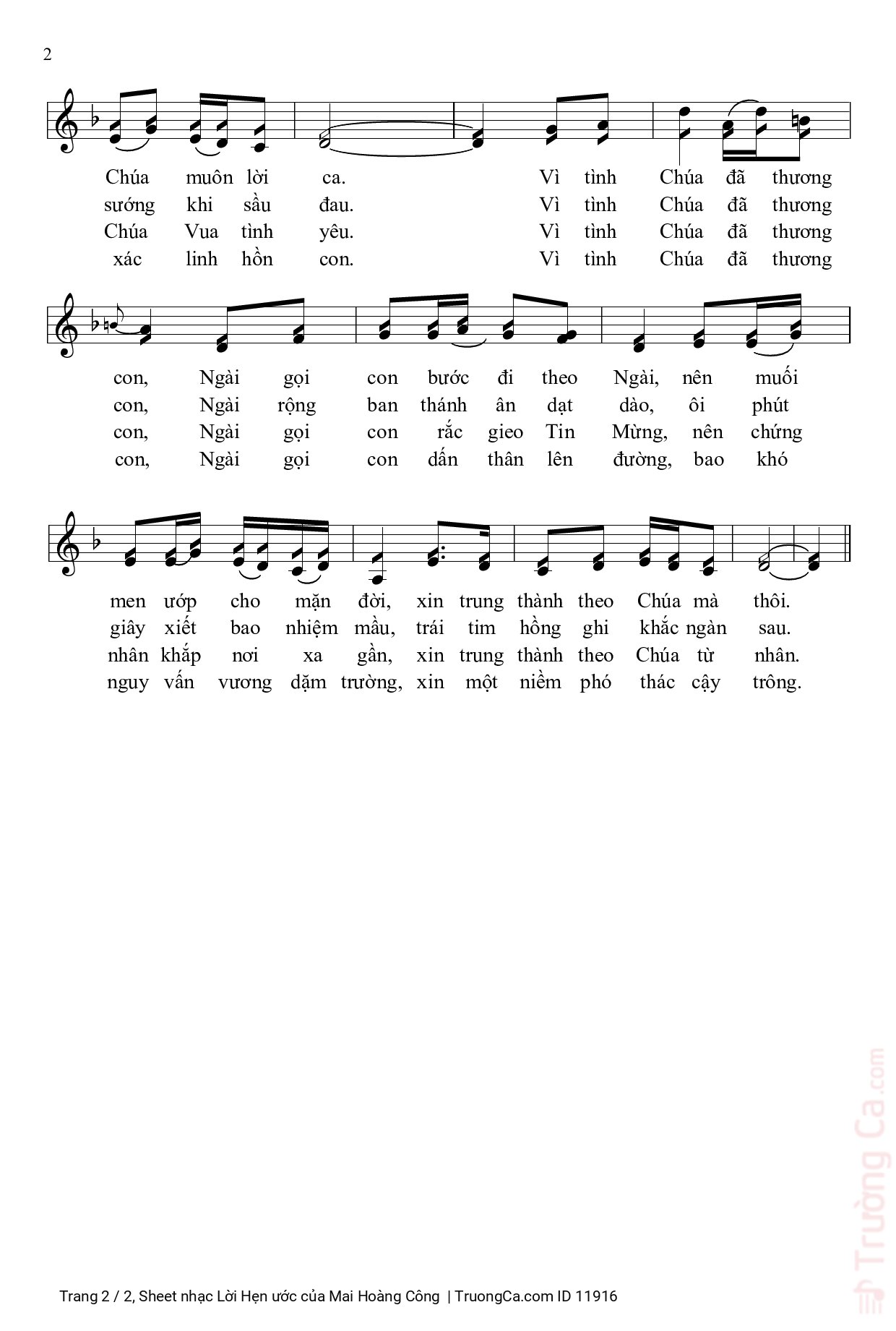 Lời hẹn ước với duyên tình của Chúa, Trang 2