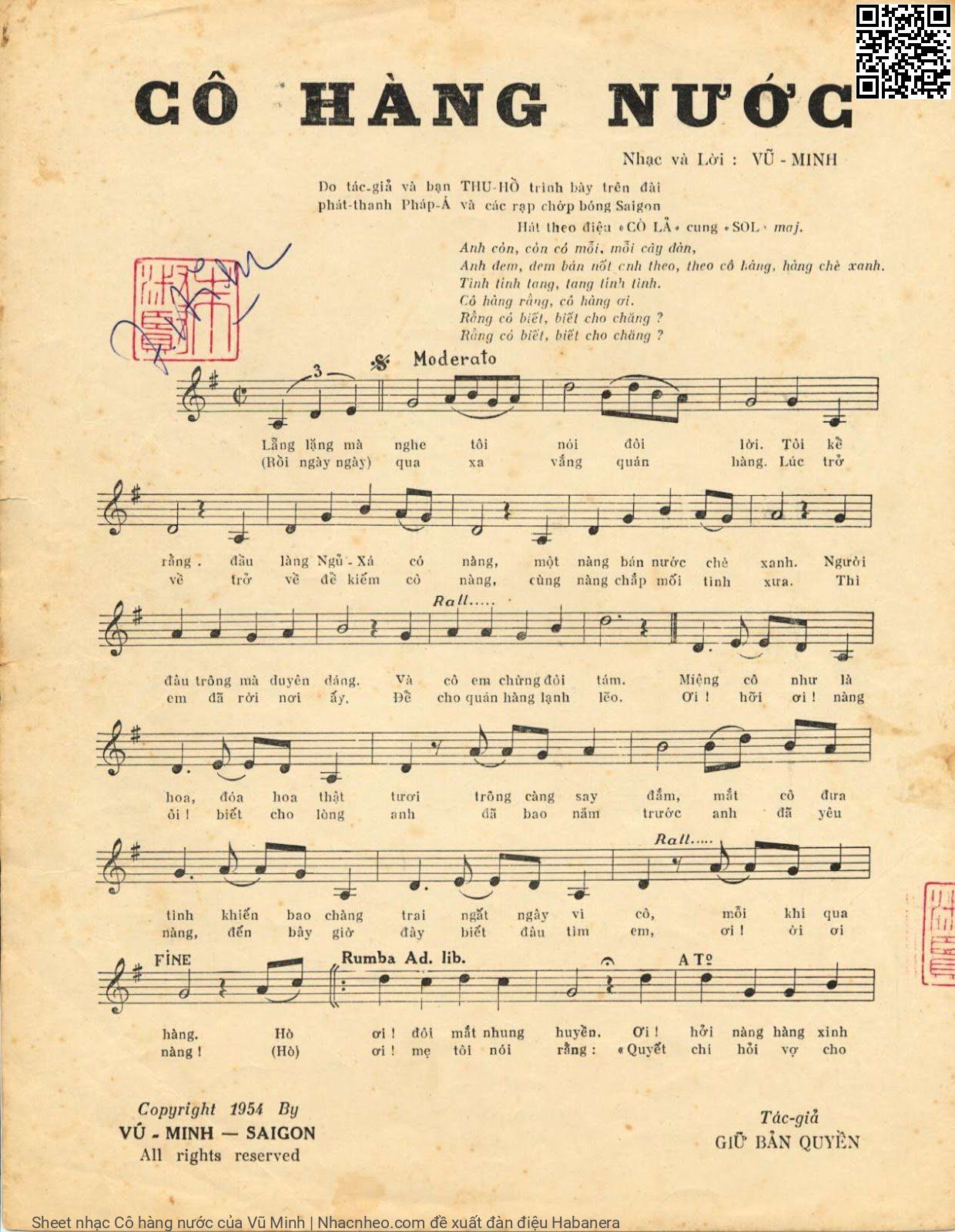 Page 2 of Sheet music PDF Cô hàng nước - Vũ Minh