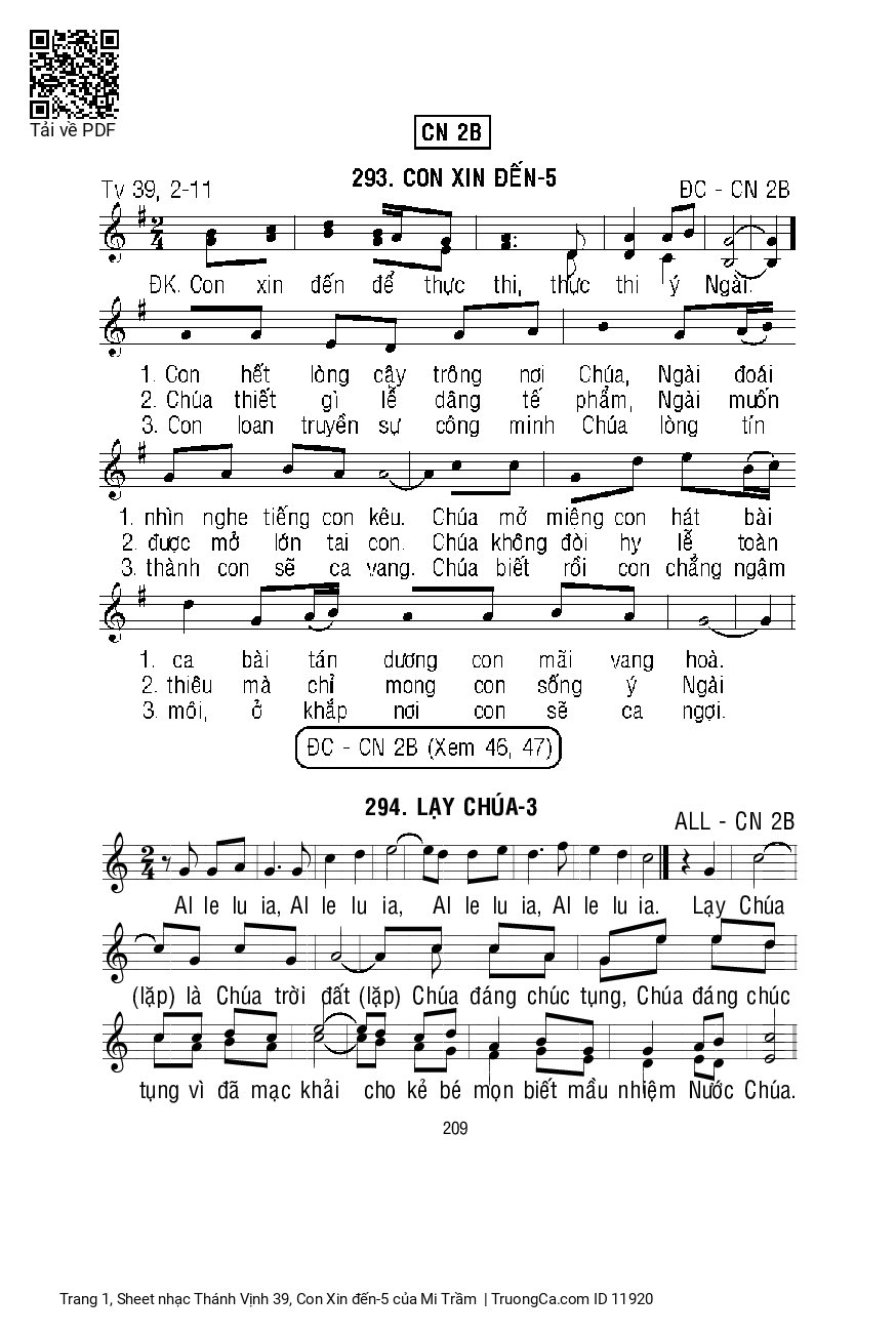 Sheet PDF of Thánh Vịnh 39, Con Xin đến-5