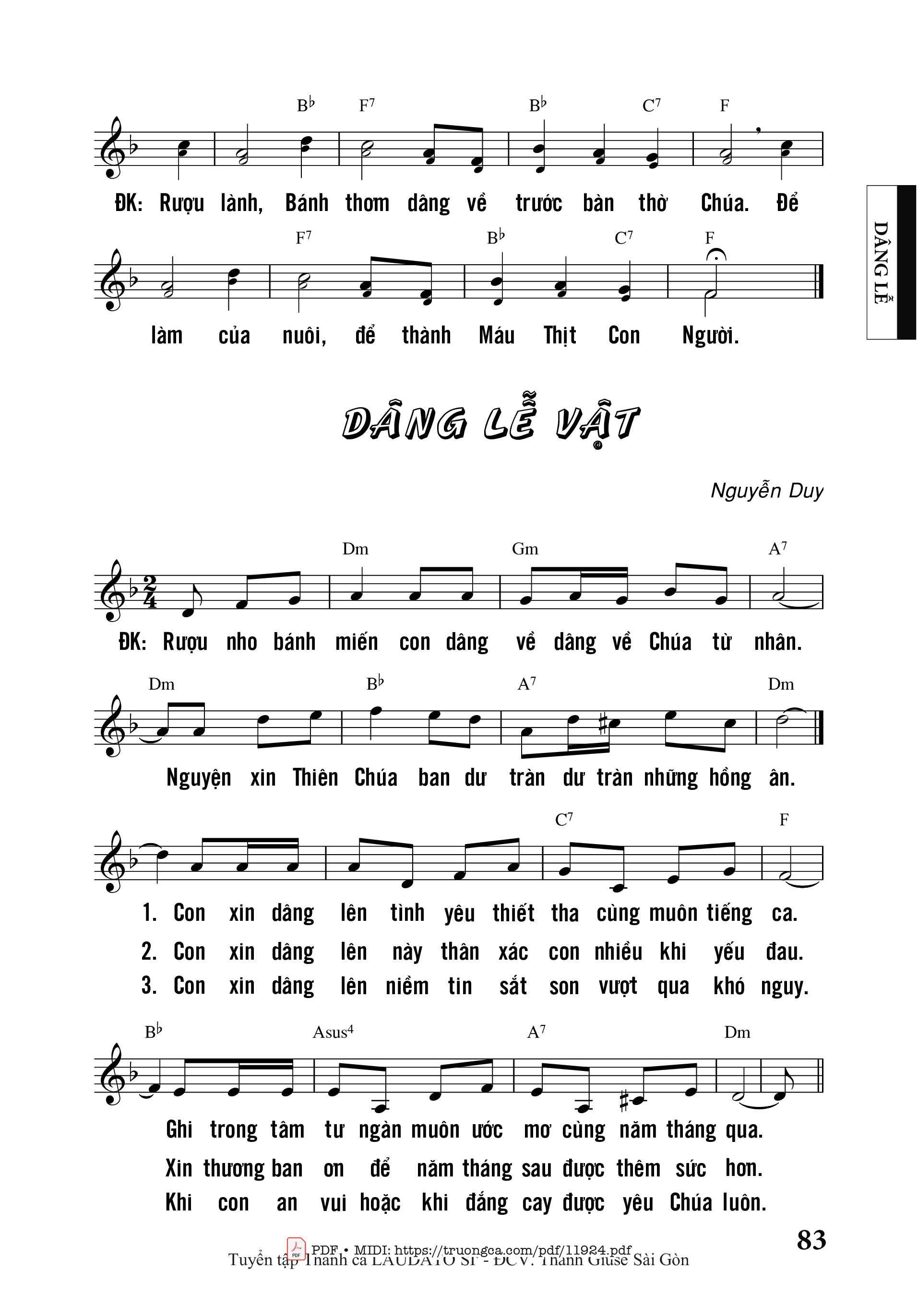 Page 2 of Sheet music PDF Dâng Bánh Rượu - Nguyễn Duy Vi