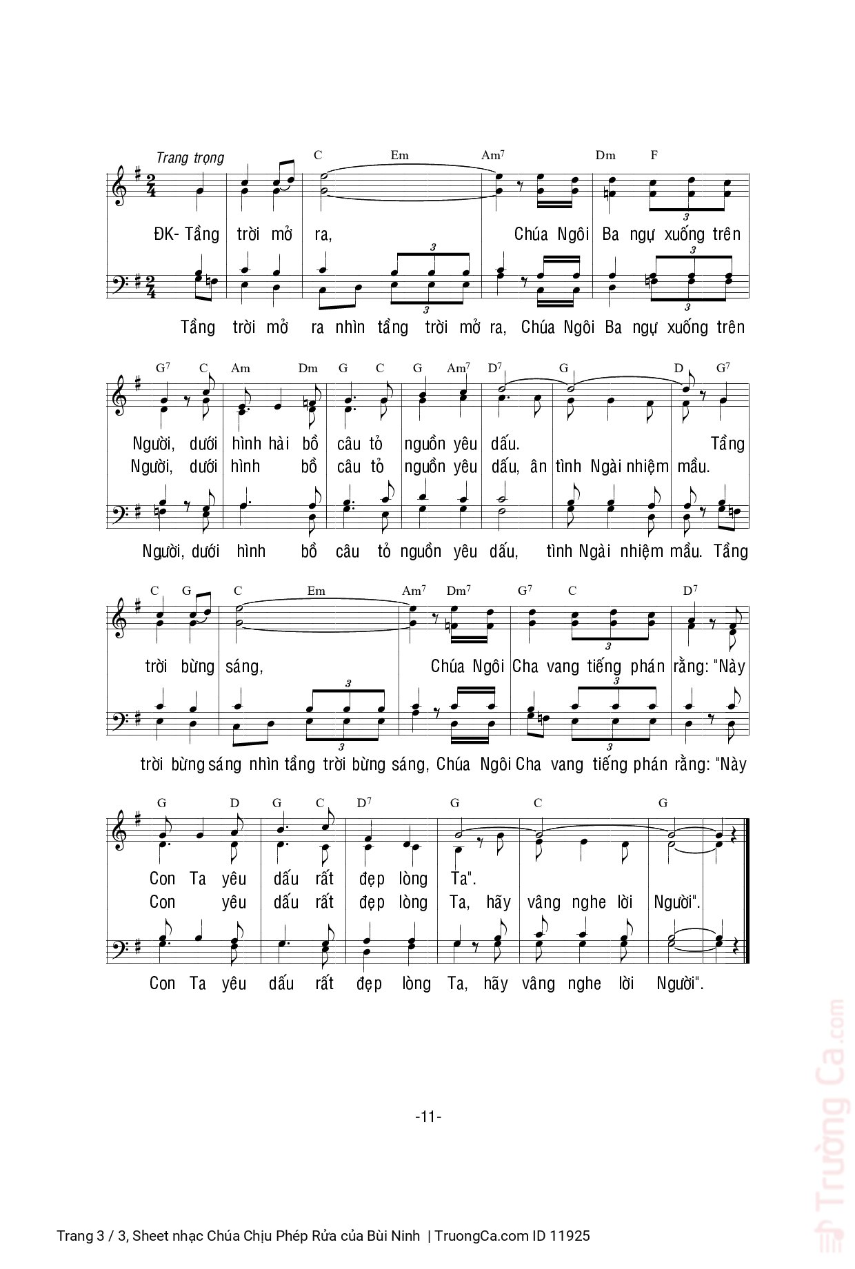 Page 3 of Sheet music PDF Chúa Chịu Phép Rửa - Bùi Ninh