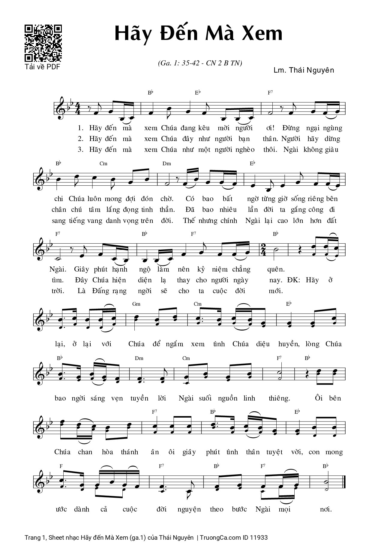 Sheet PDF of Hãy đến Mà Xem (ga.1)