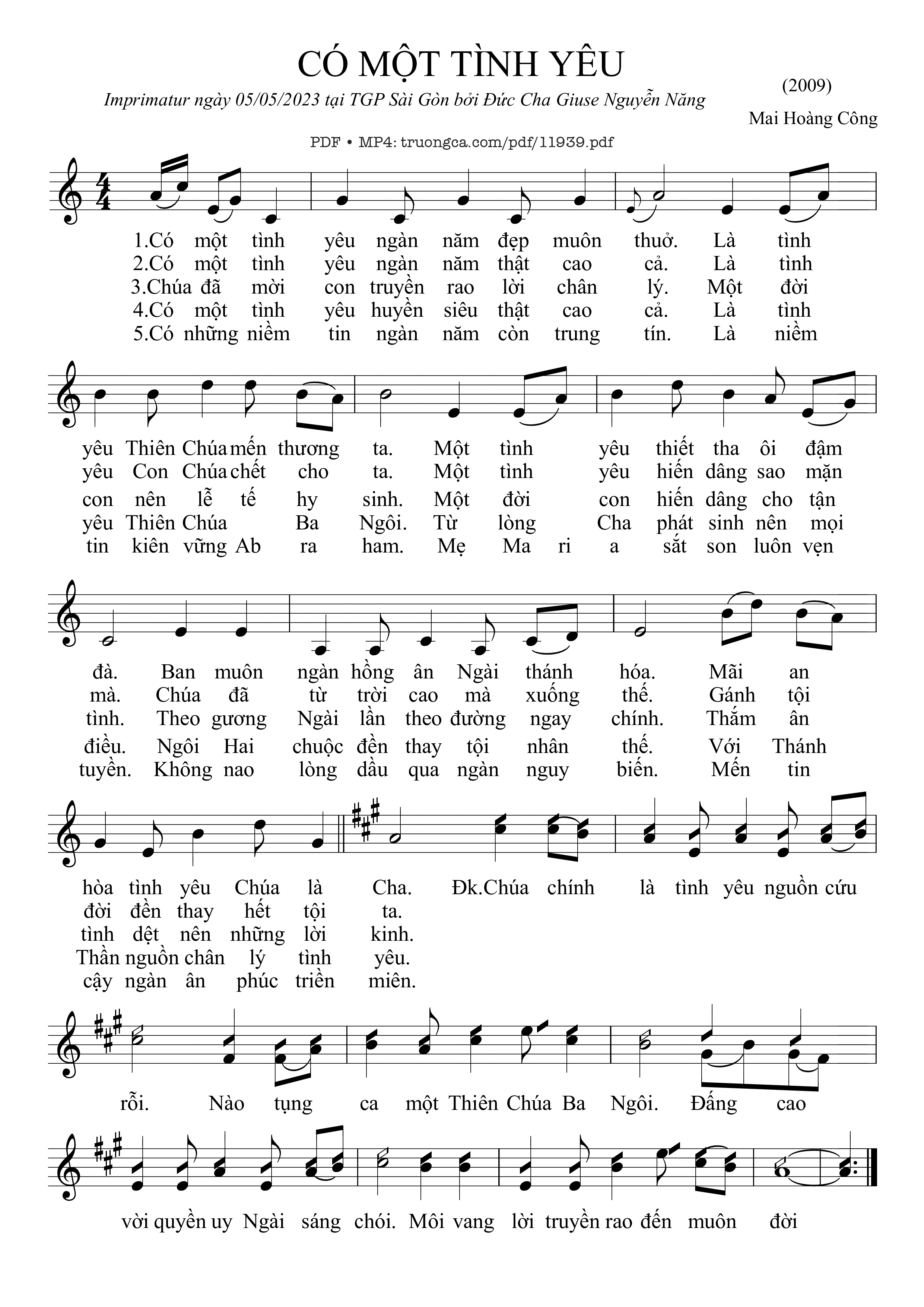 Sheet PDF of Có Một Tình Yêu