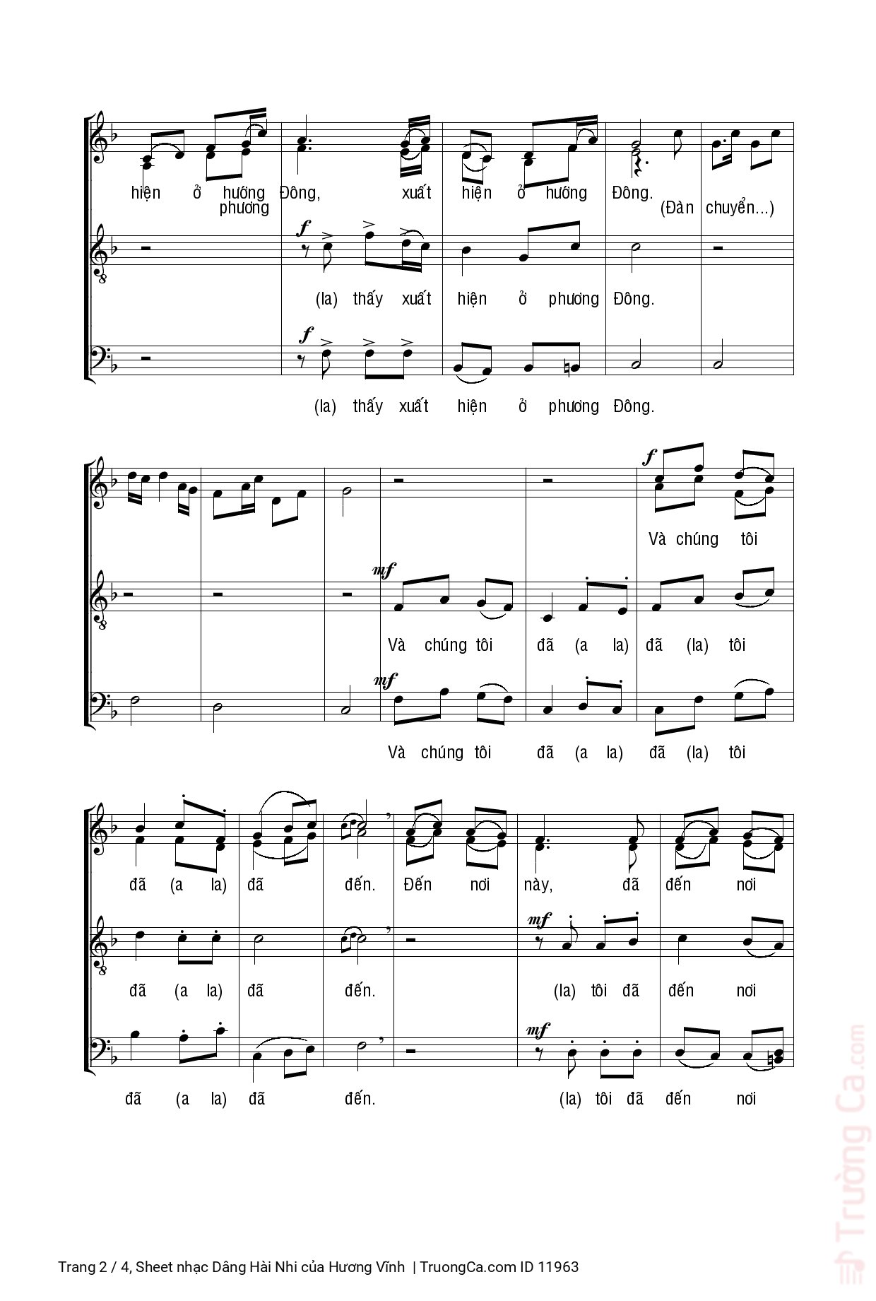 Page 2 of Sheet music PDF Dâng Hài Nhi - Hương Vĩnh