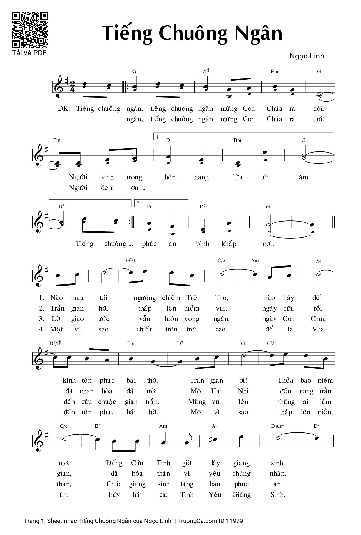 Sheet PDF of Tiếng Chuông Ngân