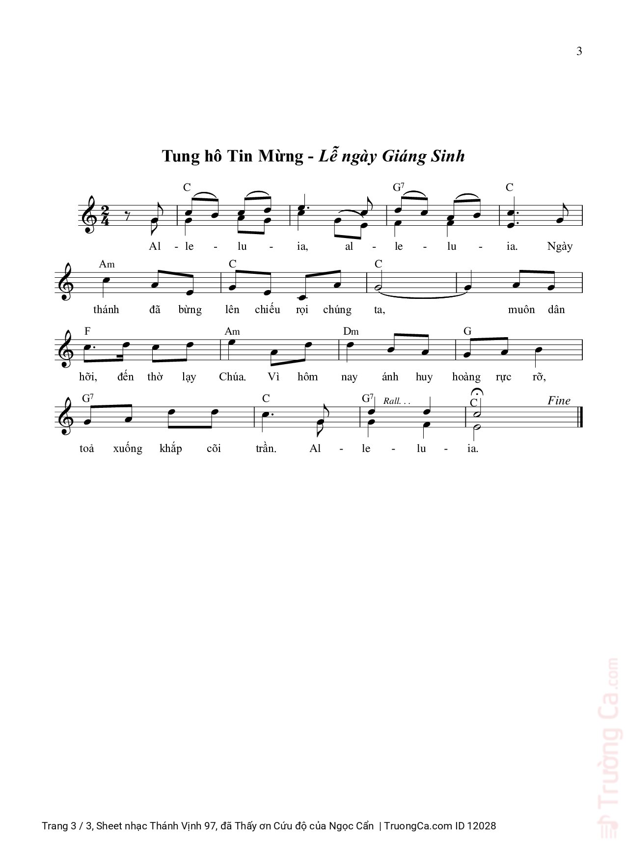 Page 3 of Sheet music PDF Thánh Vịnh 97, đã Thấy ơn Cứu độ - Ngọc Cẩn