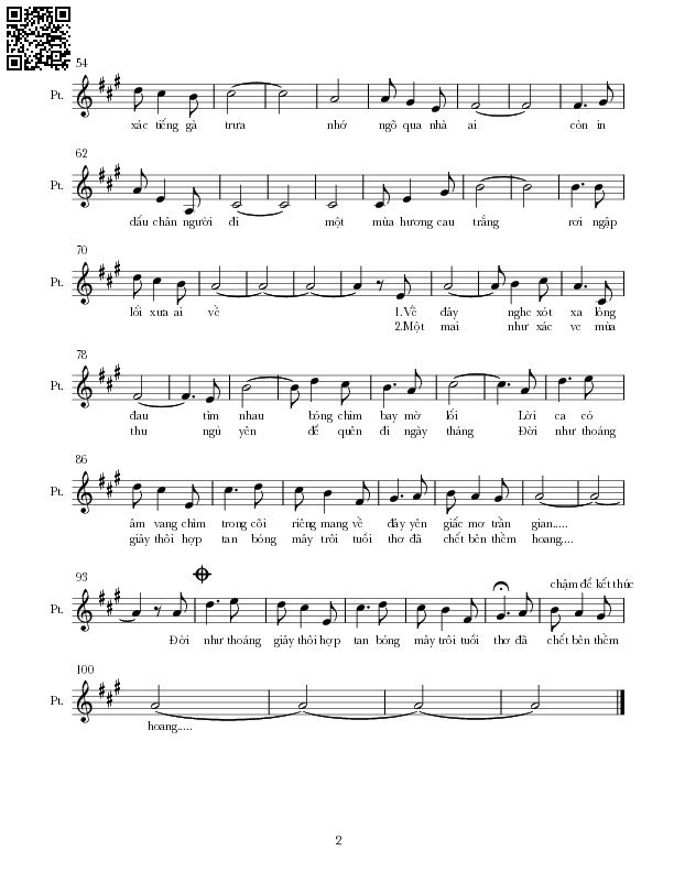 Page 2 of Sheet music PDF Có một chốn quê nhà - Nguyễn Hoàng Đô