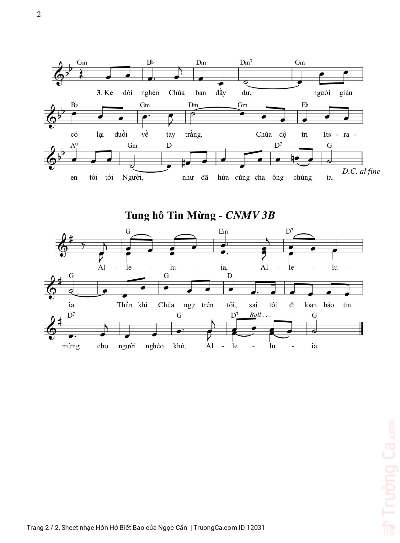 Page 2 of Sheet music PDF Hớn Hở Biết Bao - Ngọc Cẩn