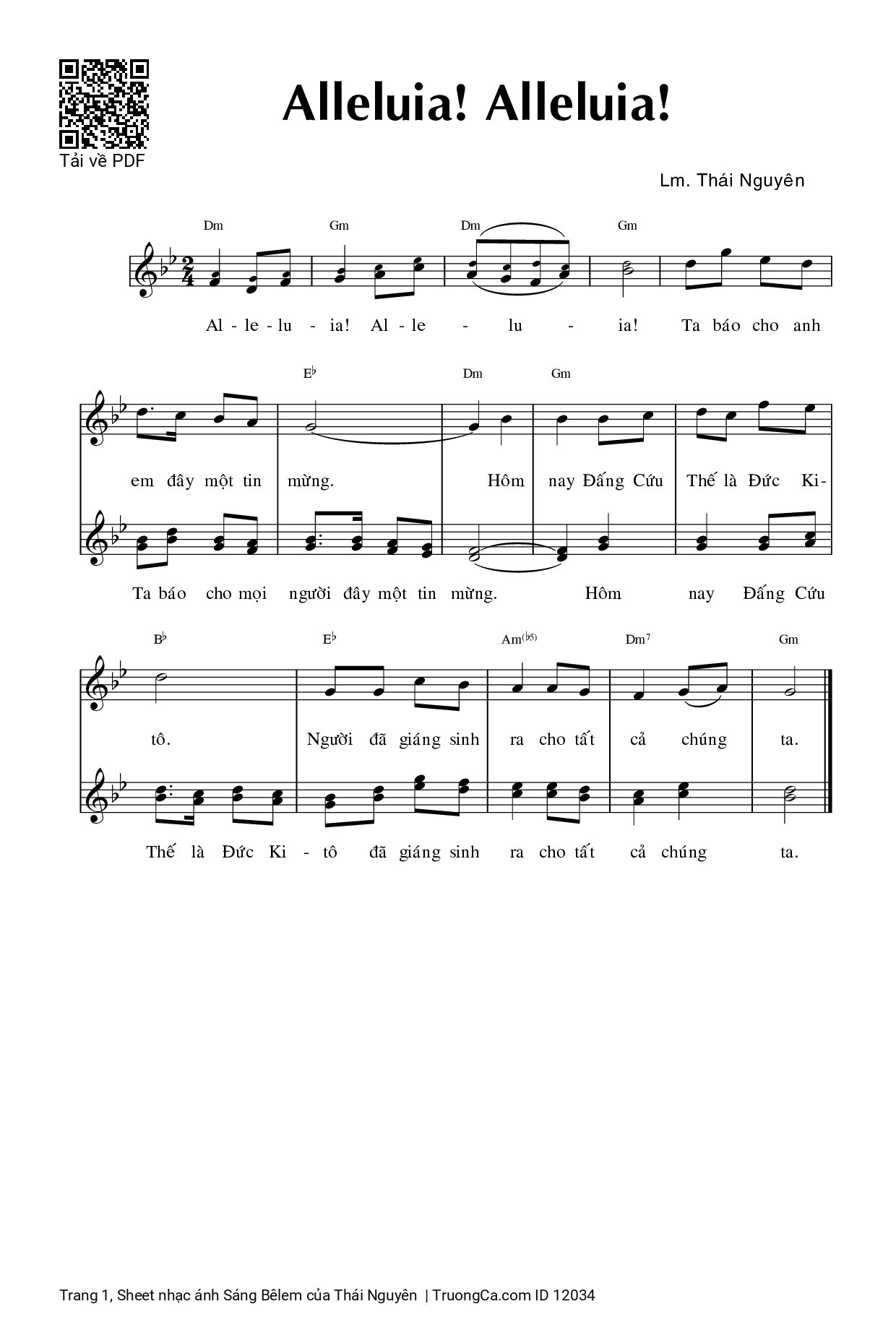 Sheet PDF of ánh Sáng Bêlem