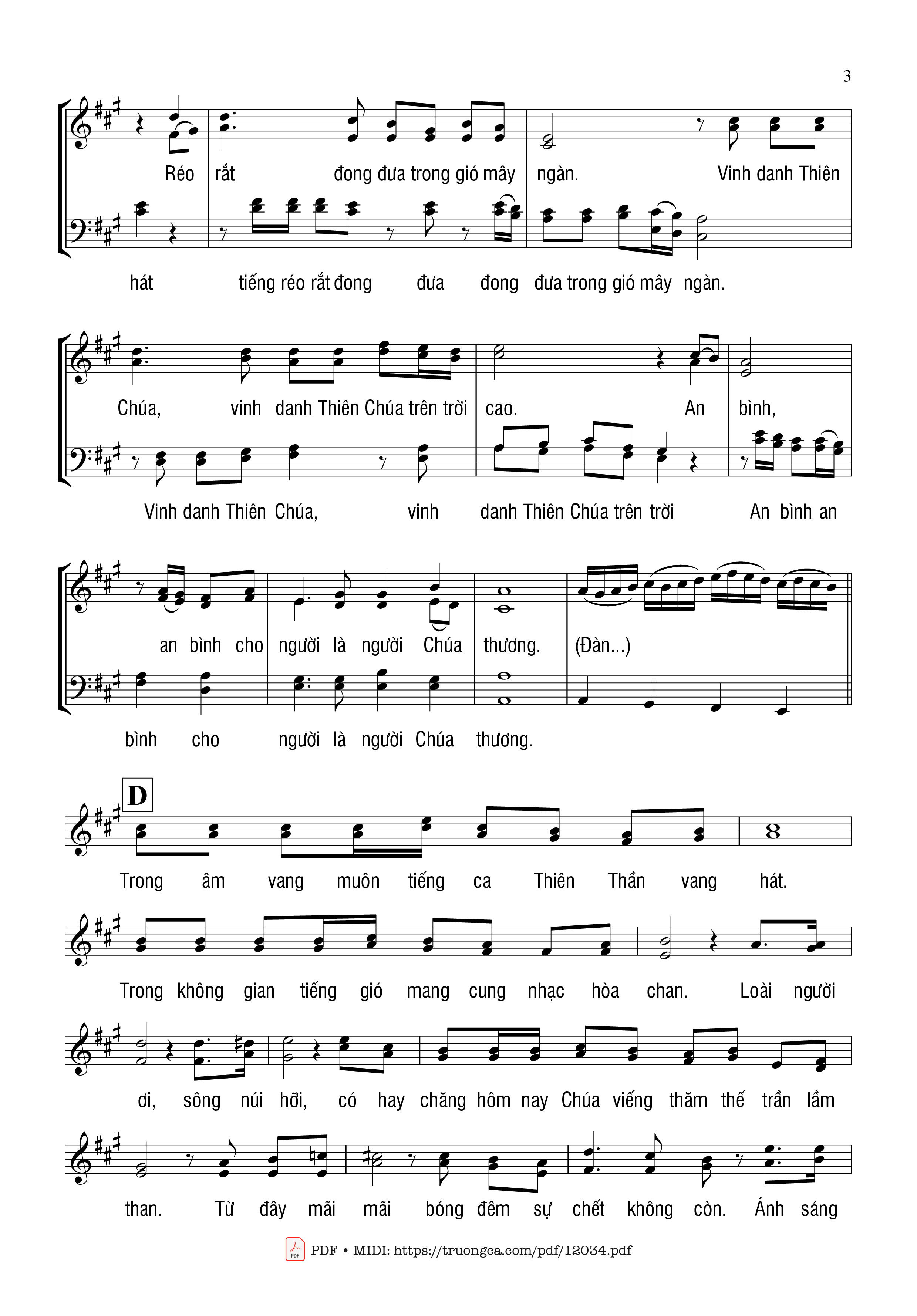Page 3 of Sheet music PDF ánh Sáng Bêlem - Thái Nguyên