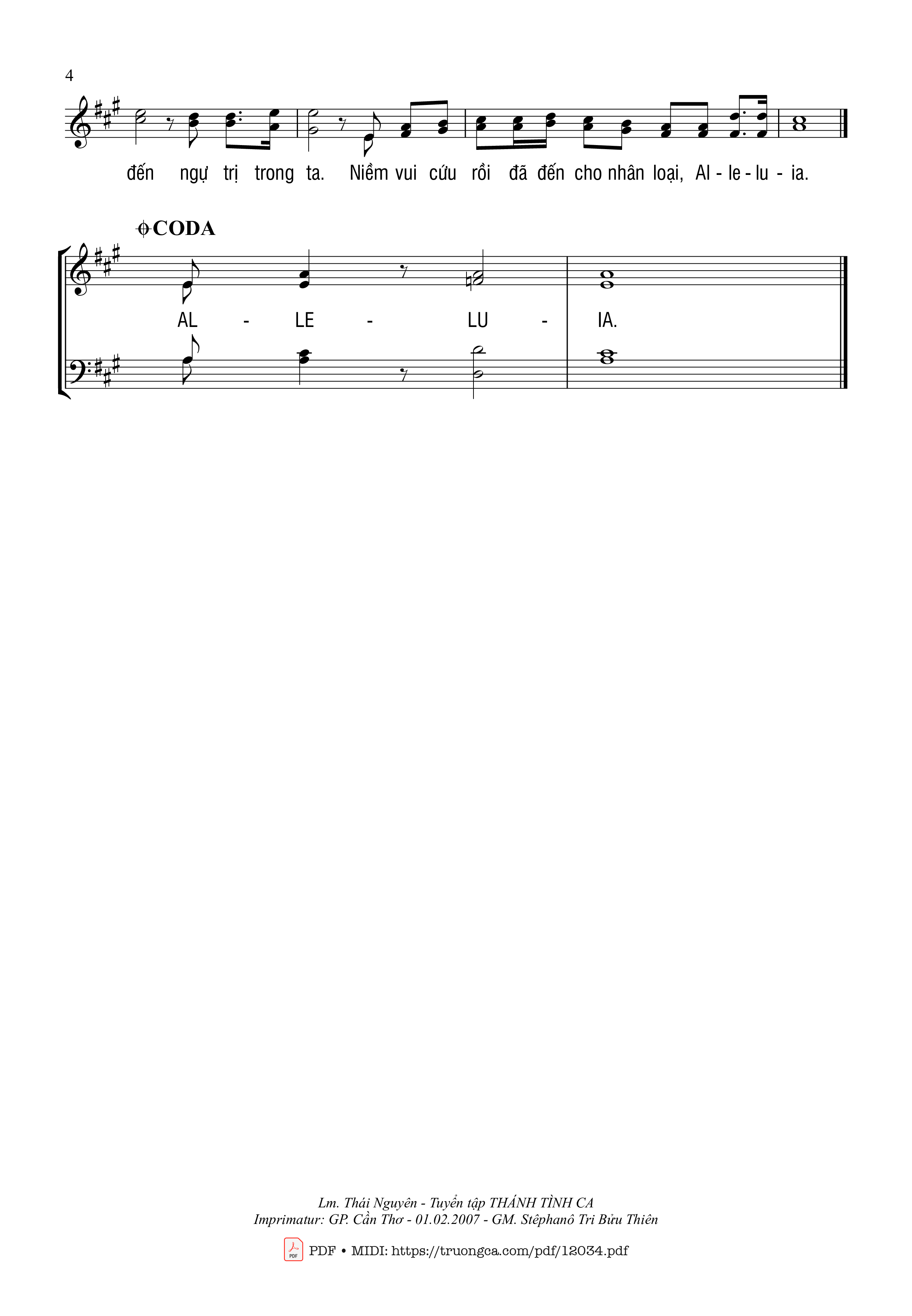 Page 4 of Sheet music PDF ánh Sáng Bêlem - Thái Nguyên