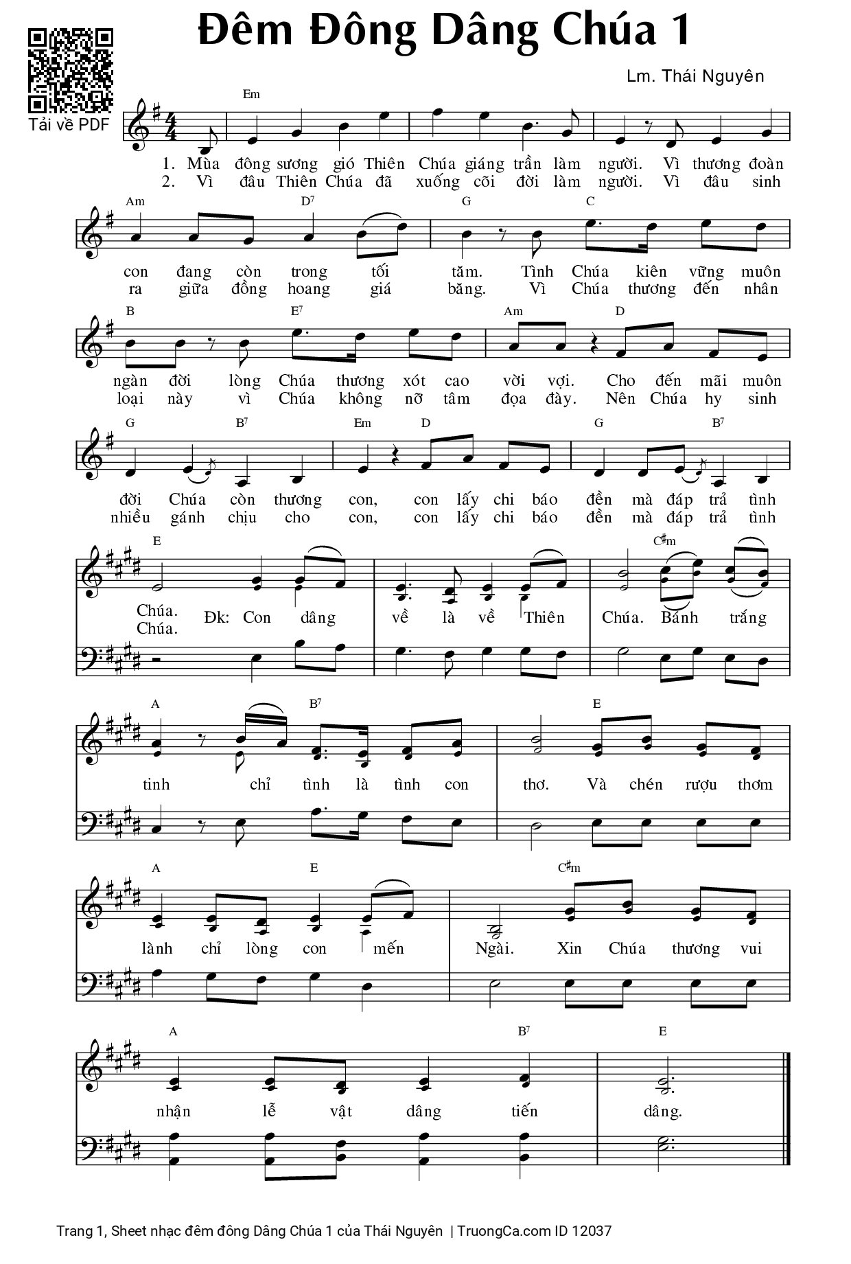 Sheet PDF of đêm đông Dâng Chúa 1