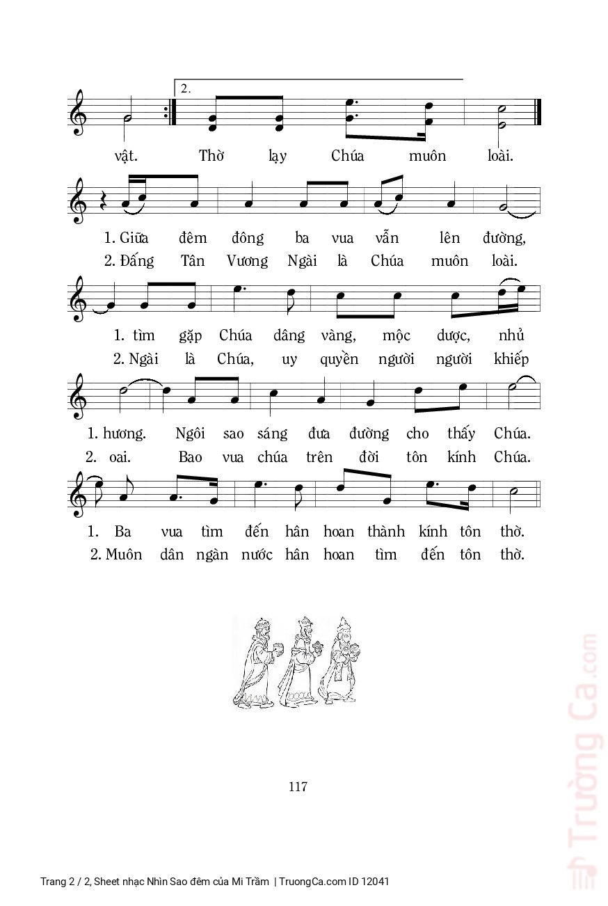 Page 2 of Sheet music PDF Nhìn Sao đêm - Mi Trầm