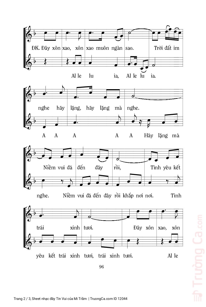 Page 2 of Sheet music PDF đây Tin Vui - Mi Trầm