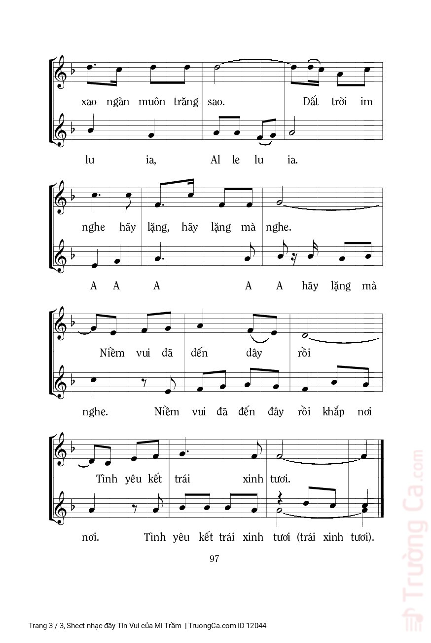 Page 3 of Sheet music PDF đây Tin Vui - Mi Trầm