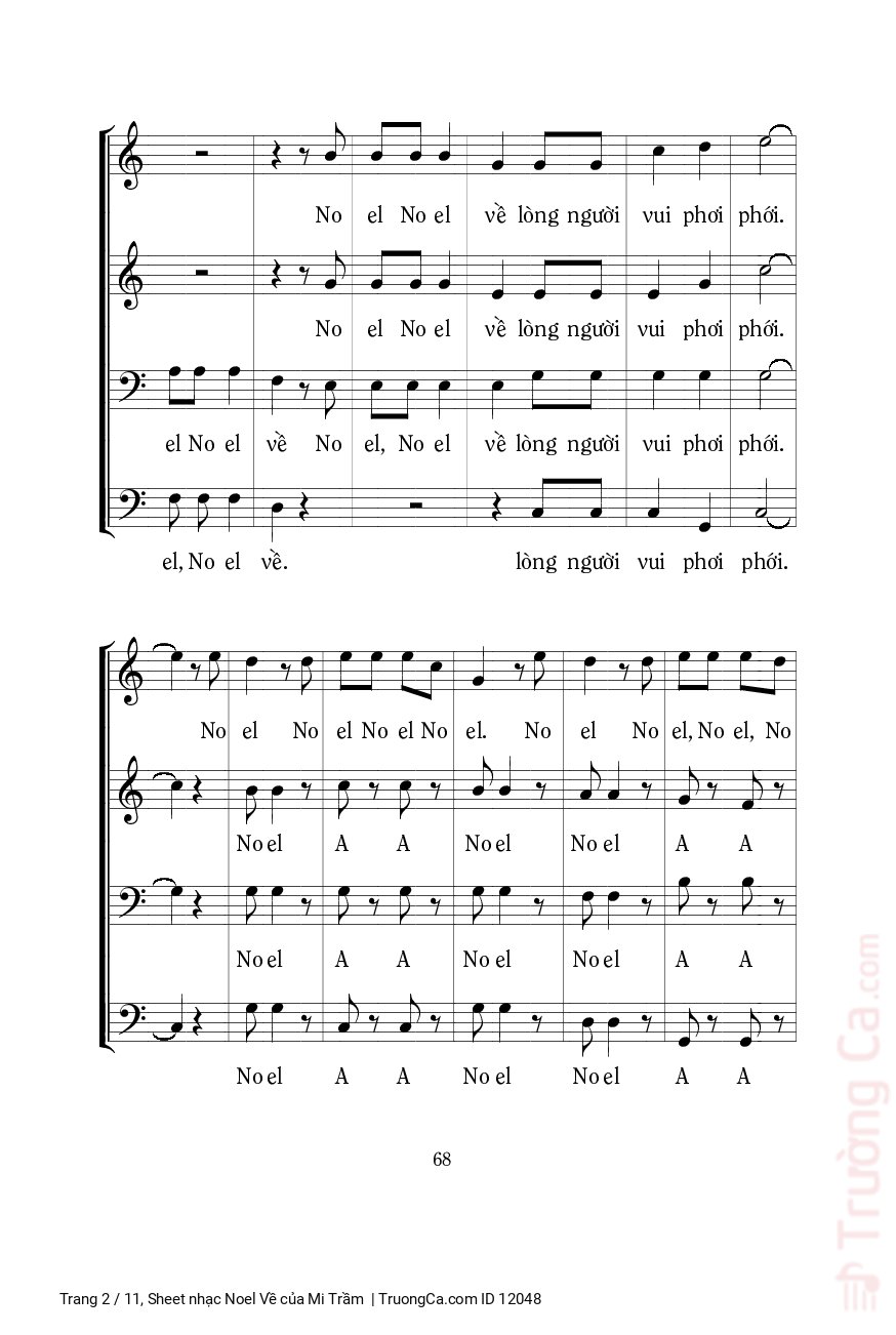 Page 2 of Sheet music PDF Noel Về - Mi Trầm